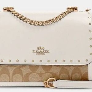 NWT Coach Klare Signature  Canvas Crossbody Handbag Purse Gold Hardware Cream